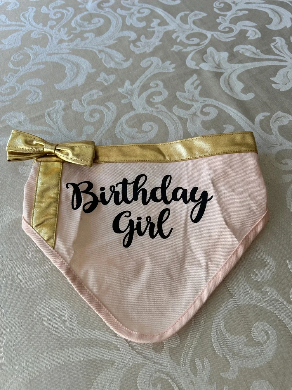 Birthday Girl Pink & Gold Dog Bandana
